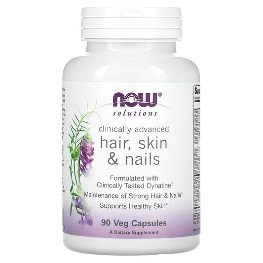 NOW FOODS, SOLUTIONS, CLINICALLY ADVANCED HAIR, SKIN & NAILS, 90 VEG CAPSULES