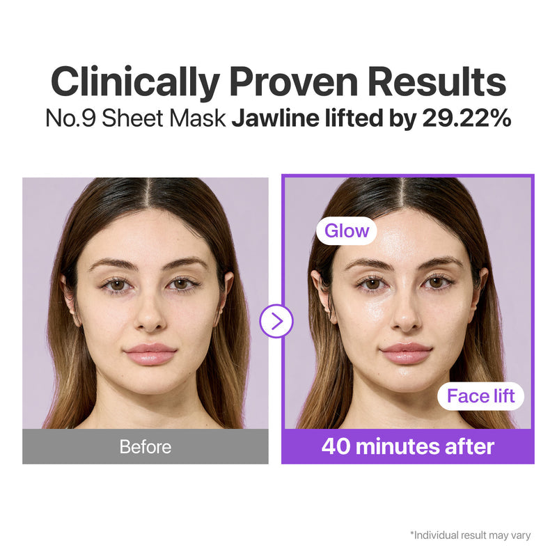 NUMBUZIN N:9 NAD+ +50 PEPTIDES LIFTING & GLOWING (4 MASKS)