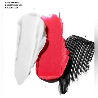 MAC COSMETICS LASHES TO LIPS KIT RED ( RELENTESSLY RED + BLACK MASCARA)