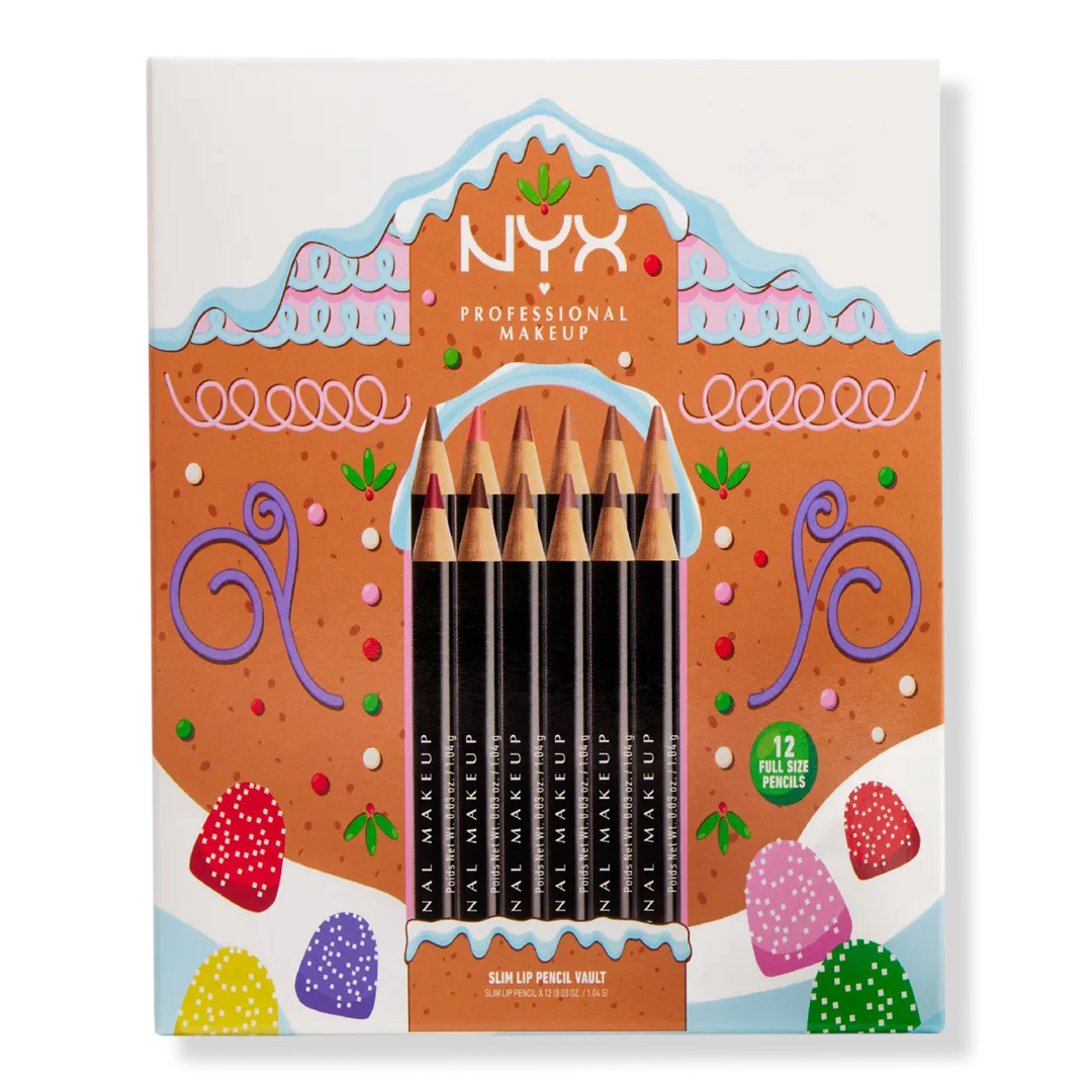 NYX PROFESSIONAL MAKEUP LIP PENCIL VAULT OF 12 PIECES