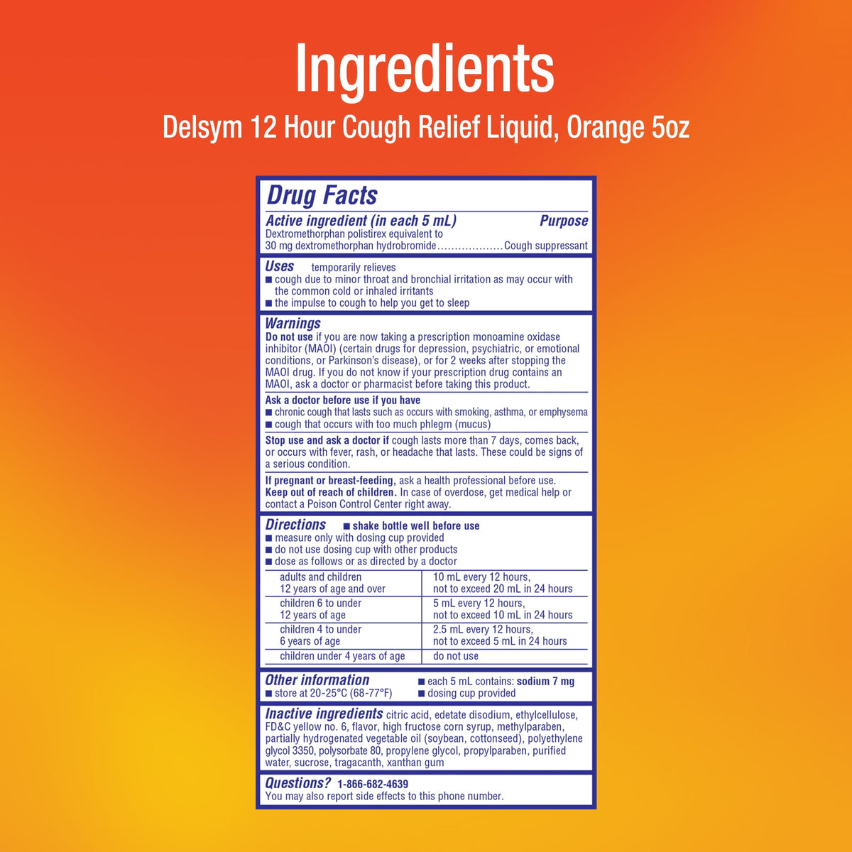 DELSYM ADULT 12 HOUR COUGH RELIEF (ORANGE)