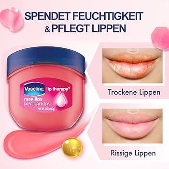 Vaseline Lip Therapy Rosy Lips Mini Pure Petroleum Jelly Advanced Moisture  Light Rose Fragrance, Sheer Pink Tint On Lips, Mini Vaseline Petroleum Jelly