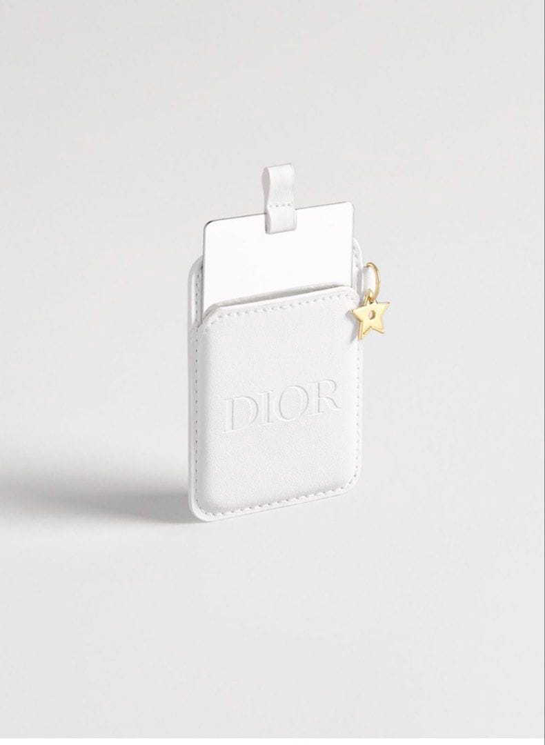 CHRISTIAN DIOR PHONE ACCESORIES WHITE LEATHER WITH MIRROR