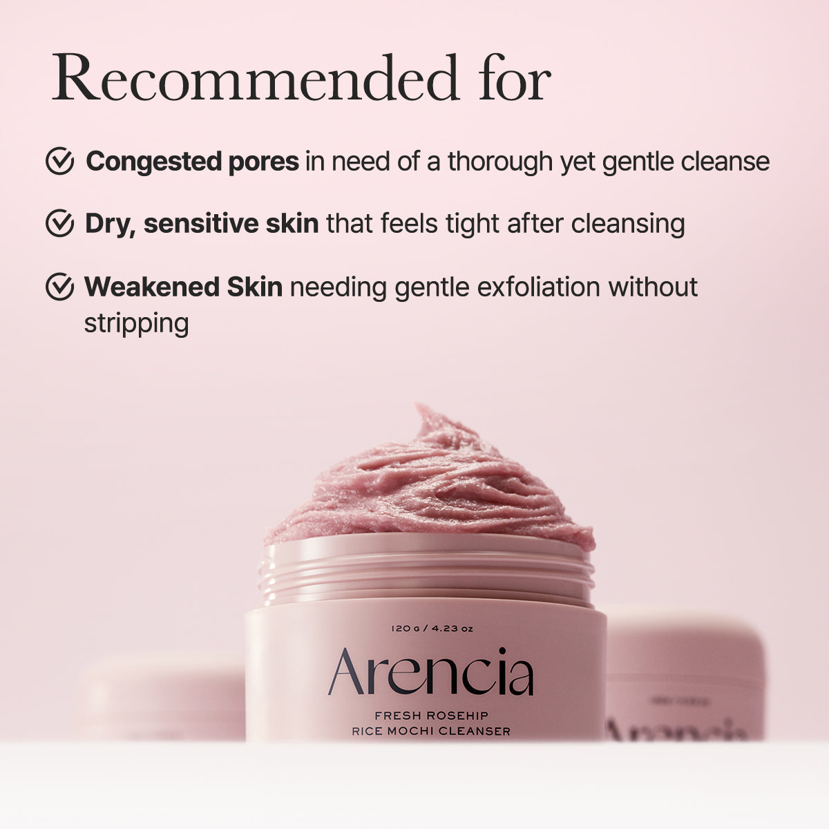 ARENCIA FRESH ROSESHIP RICE MOCHI CLEANSER