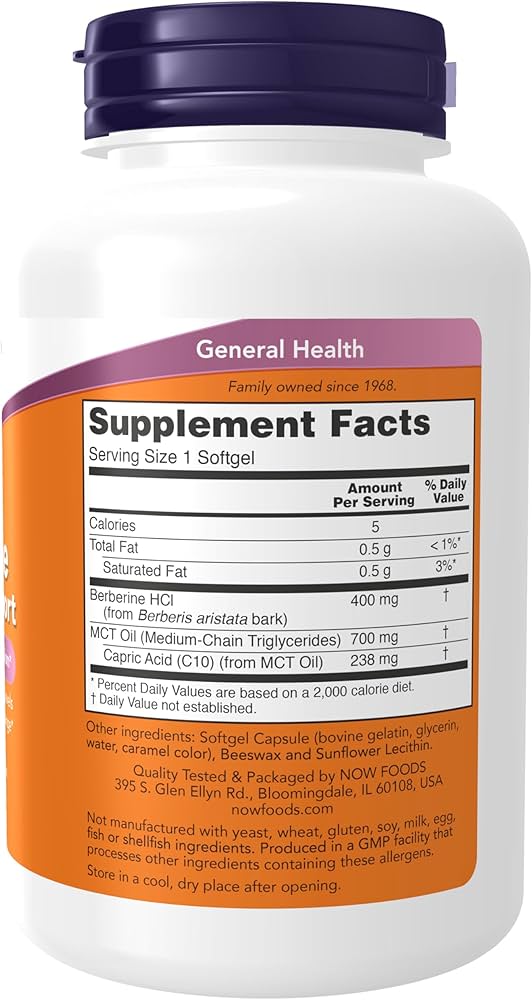NOW SUPPLEMENTS BERBERINE GLUCOSE SUPPORT METABOLISM