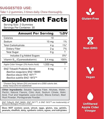 GOLI NUTRITION ZERO SUGAR APPLE CIDER VINEGAR GUMMIES