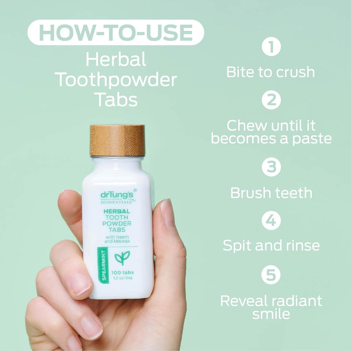 DR.TUNGS HERBAL TOOTHPAST TABLET FLORIDE FREE (SPEARMINT)