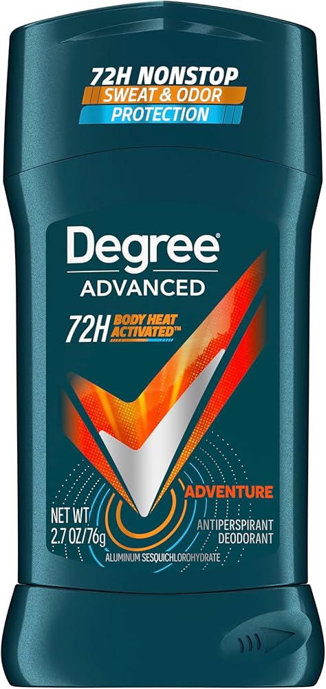 Degree Men Antiperspirant Deodorant Adventure 72-Hour Sweat and Odor Protection Antiperspirant For Men With Body Heat Activated Technology