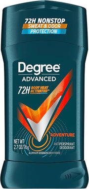 Degree Men Antiperspirant Deodorant Adventure 72-Hour Sweat and Odor Protection Antiperspirant For Men With Body Heat Activated Technology