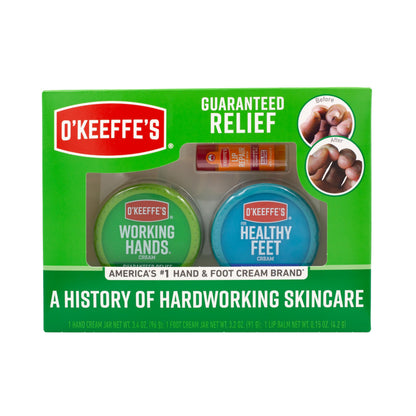 O'KEEFFE'S WORKING HAND HEALTHY FEET LIP BALM GIFT SET OF 3 PIECES