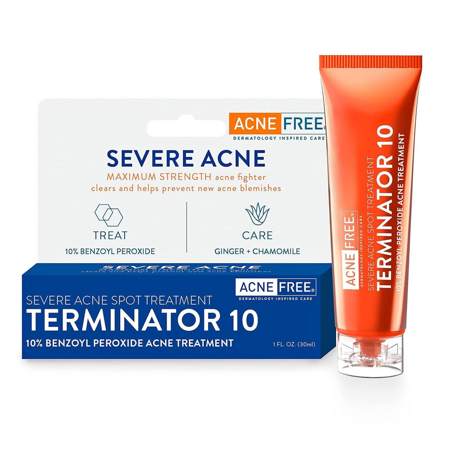 Acne-Free Terminator 10 Acne Spot 10% Benzoyl Peroxide 10% Maximum