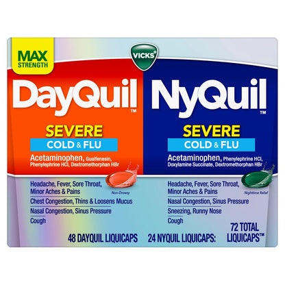 VICKS DAYQUIL NYQUIL COLD & FLU (72 LIQUICAPS)