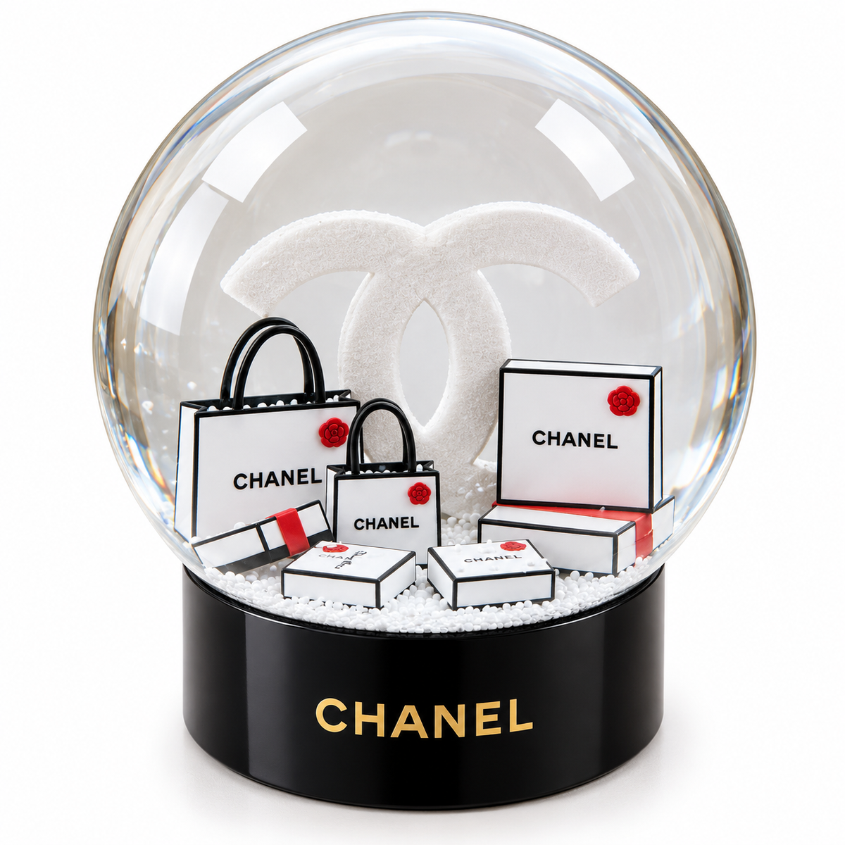 Chanel Luxury Bag Snow Globe Decorative Gift
