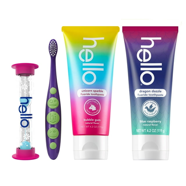 hello Kids Toothbrush and Kids Toothpaste Holiday Gift Set
