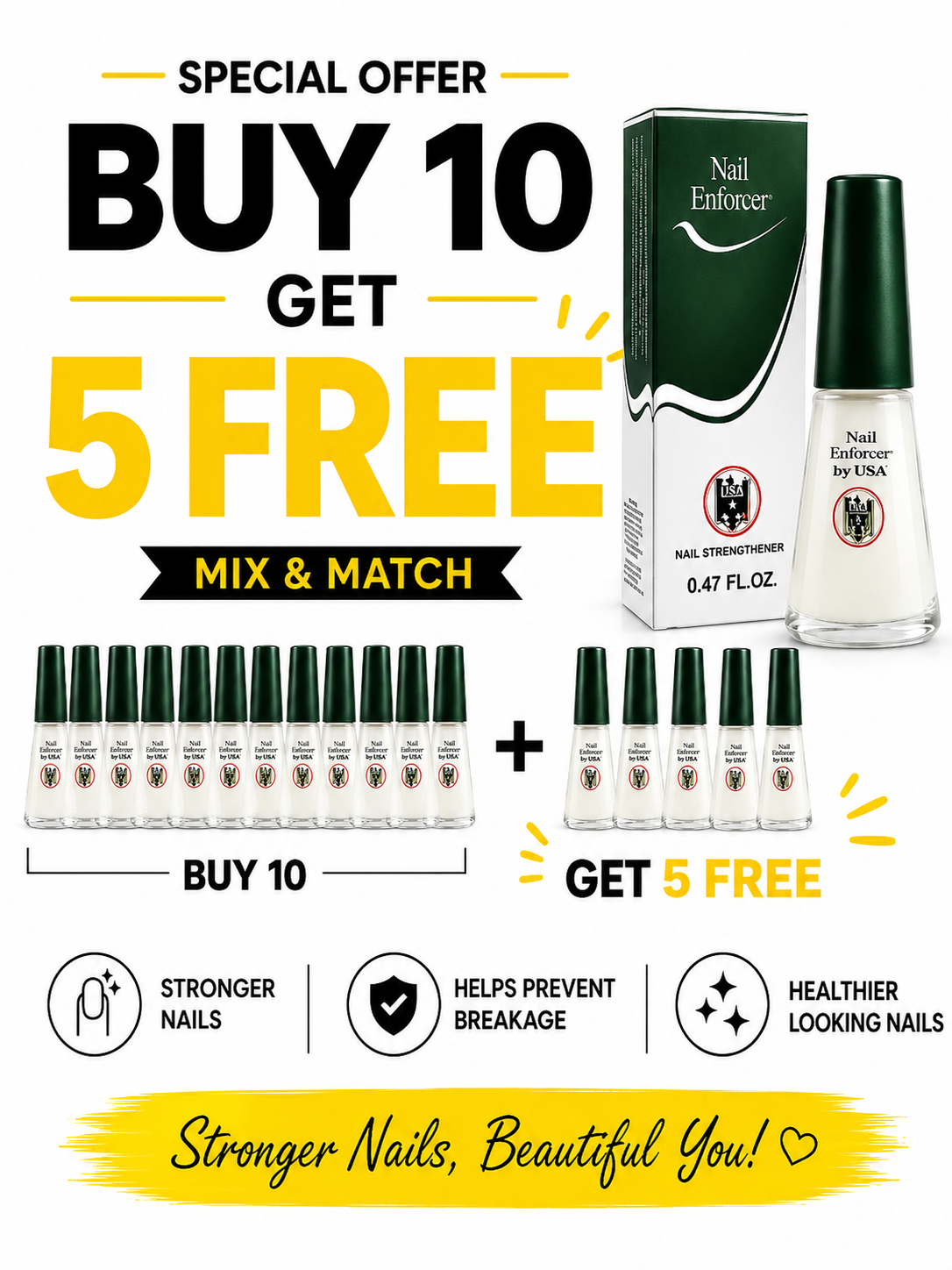 QUIMICA ALEMANA NAIL HARDENER/ESMALTE ENDURECEDOR PARA UNAS (10 pieces)  +5 free special offer for this week