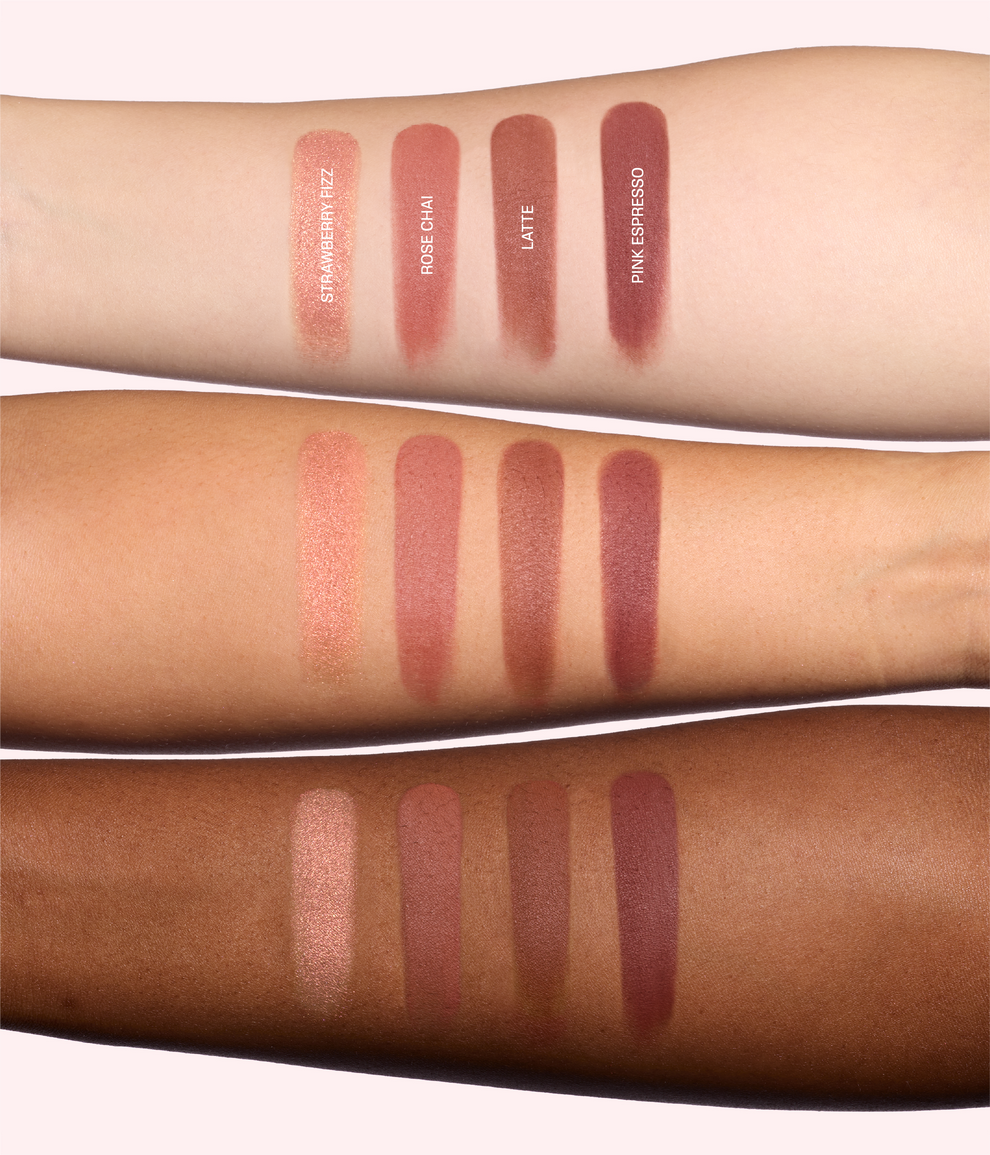 HUDA BEAUTY BLUSH FILTER BLURRING BLUSHIGHLTERS PALETTE (strawberry latte)