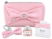 Miss Dior Pink Bow Beauty Pouch Gift Set – Mini Eau de Parfum & Bow Keychain