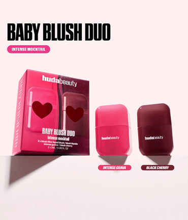 HUDA BEAUTY BABY BLUSH INTENSE MOCKTAIL DUO KIT (INTENSE GUAVA -BLACK CHERRY)