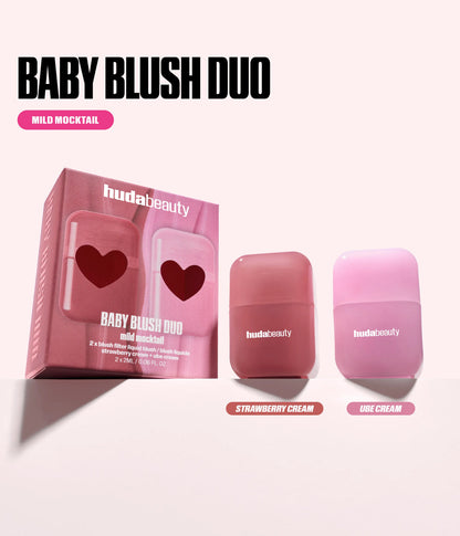 HUDA BEAUTY BABY BLUSH INTENSE MOCKTAIL DUO KIT (STRAWBERRY CREAM-UBE CREAM)