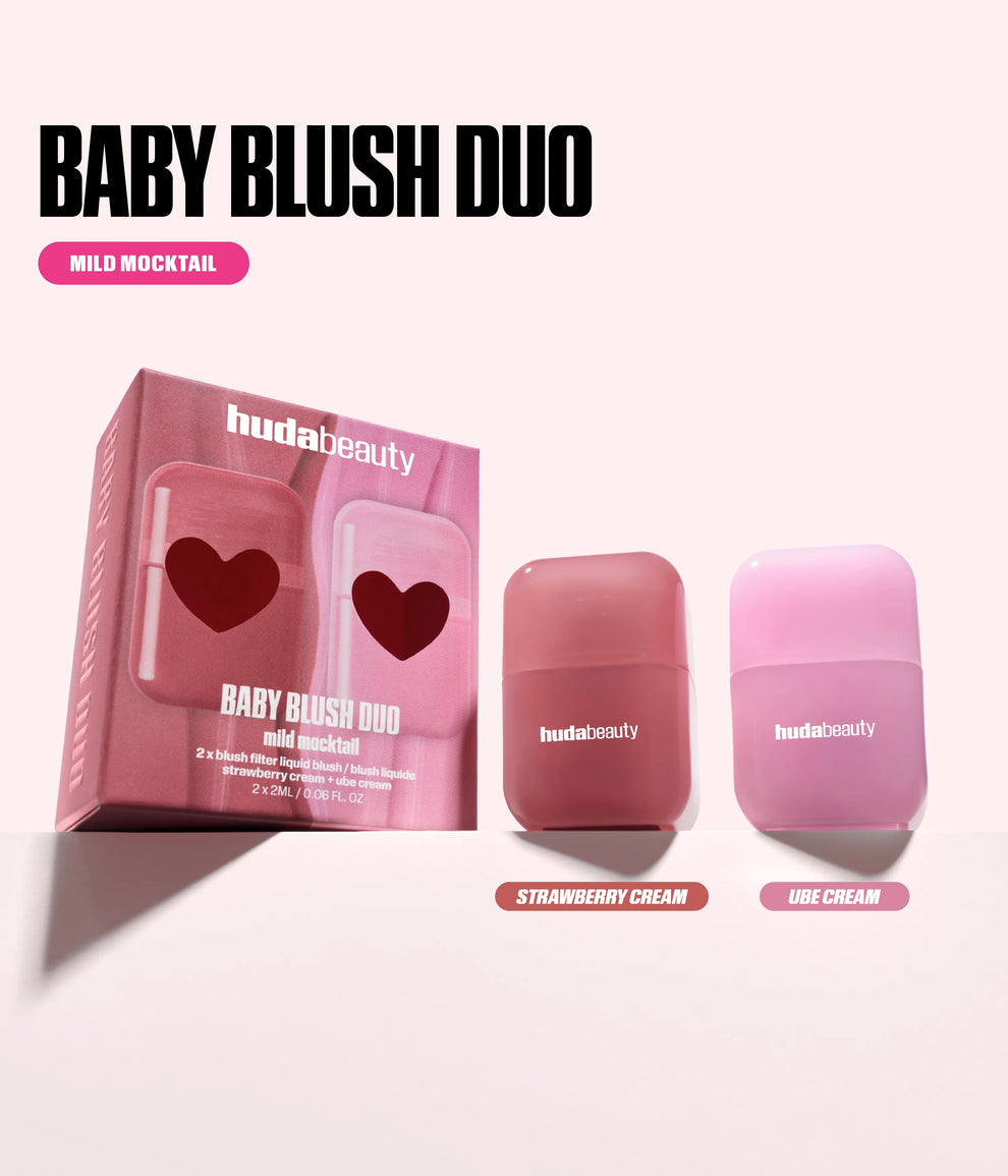 HUDA BEAUTY BABY BLUSH INTENSE MOCKTAIL DUO KIT (STRAWBERRY CREAM-UBE CREAM)