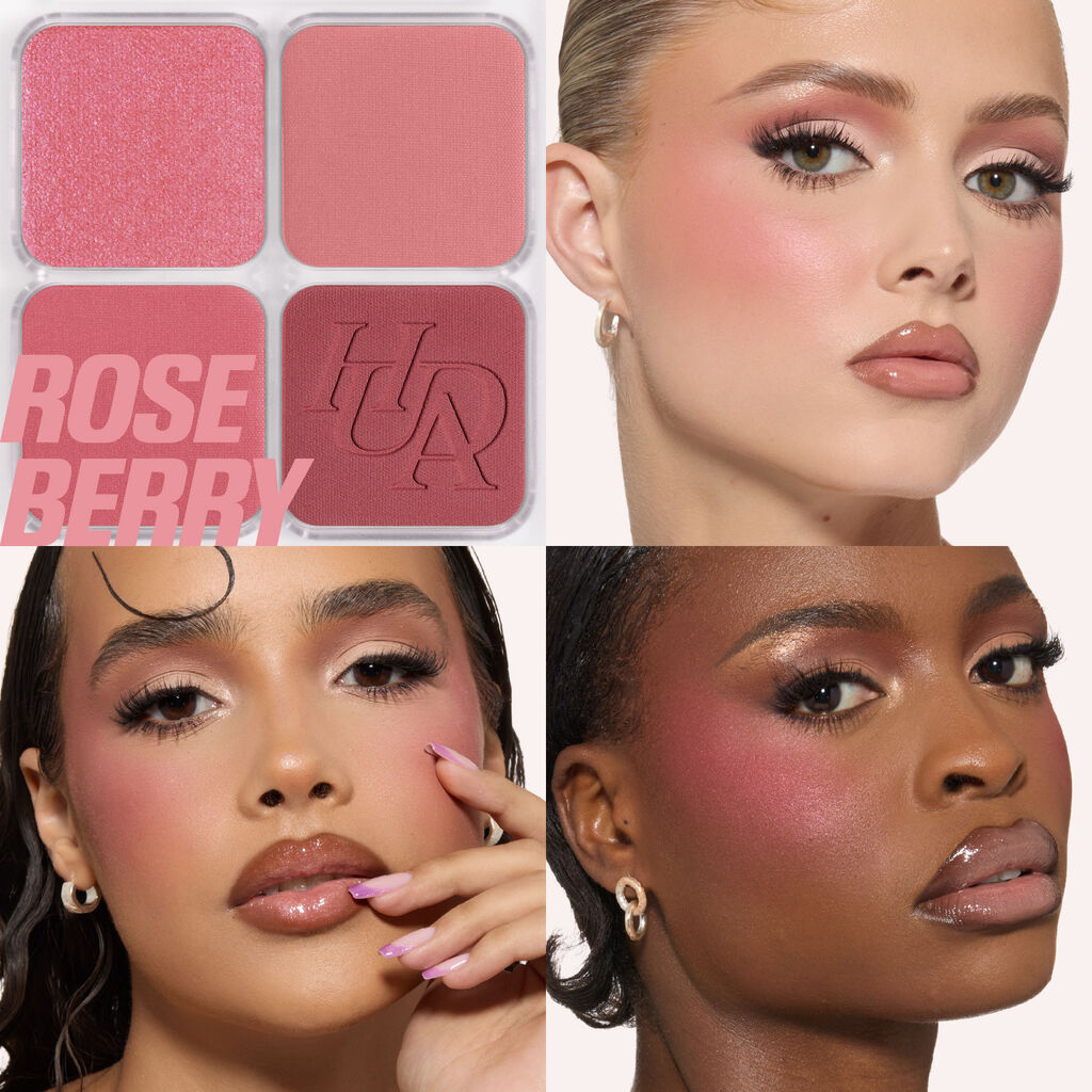 HUDA BEAUTY BLUSH FILTER BLURRING BLUSHIGHLTERS PALETTE (ROSE BERRY)