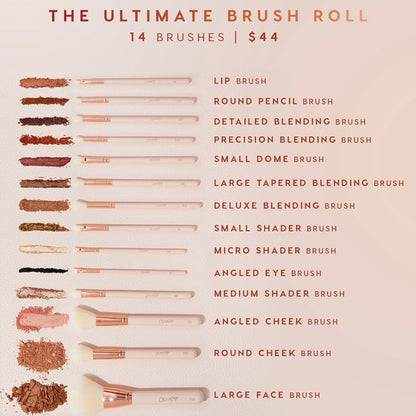 COLOURPOP MAKEUP BRUSH KIT ROLL MAKEUP TOOLS & ACCESSORIES (ULTIMATE BRUSH ROLL)