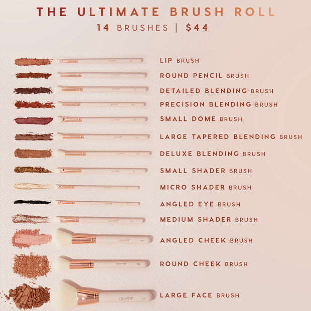 COLOURPOP MAKEUP BRUSH KIT ROLL MAKEUP TOOLS & ACCESSORIES (ULTIMATE BRUSH ROLL)