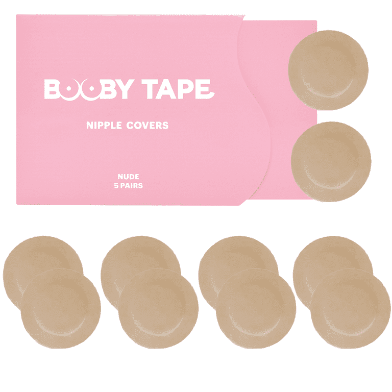 BOOBY TAPE SILICONE NIPPLE COVERS NUDE 5 PAIRS