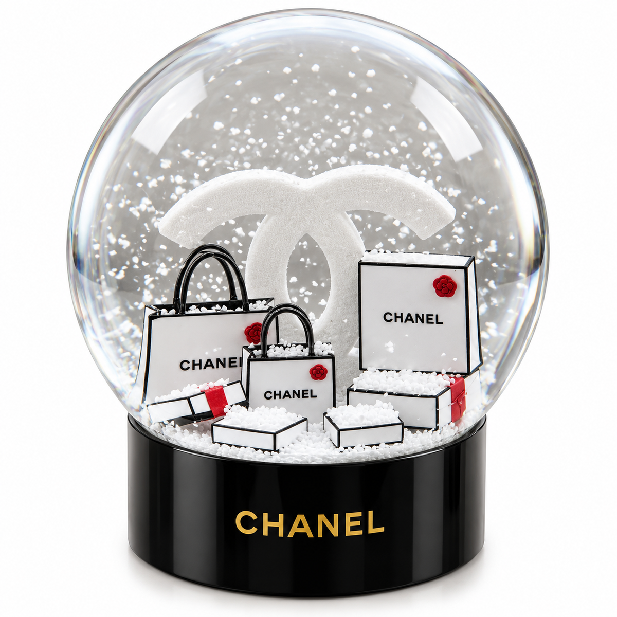 Chanel Luxury Bag Snow Globe Decorative Gift