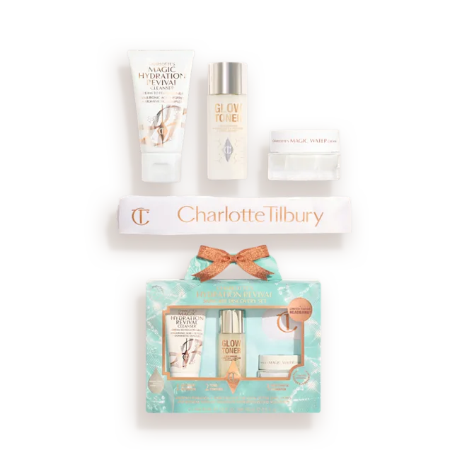 CHARLOTTE TILBURY CHARLOTTE’S HYDRATION REVIVAL SKINCARE DISCOVERY SET TRAVEL SIZE SKINCARE KIT
