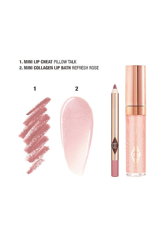 CHARLOTTE TILBURY GLOSSY FRESH PINK LIP DUO(PILLOW TALK + REFRESH ROSE)