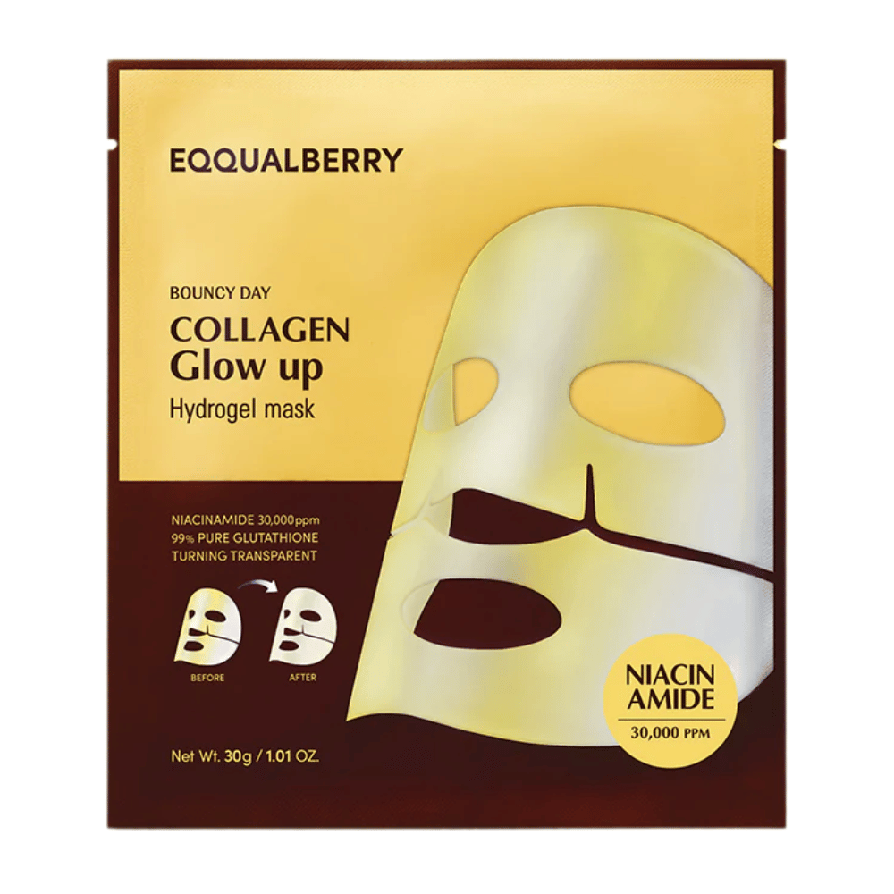 EQQUALBERRY COLLAGEN GLOW UP- HYDROGEL MASK (PACK OF 4 MASK)