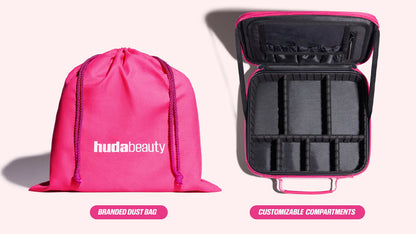 HUDA BEAUTY LARGE PINK VANITY BAG