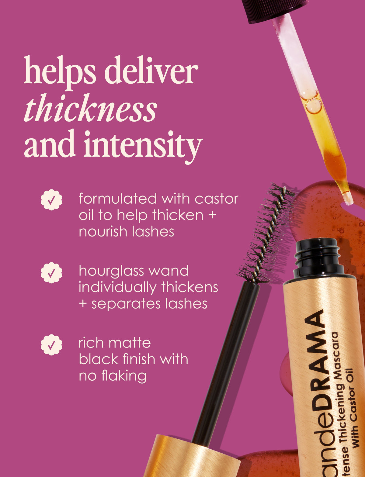 GRANDE COSMETICS GRANDEDRAMA INTENSE THICKENING MASCARA WITH CASTOR OIL (WITHOUT BOX)
