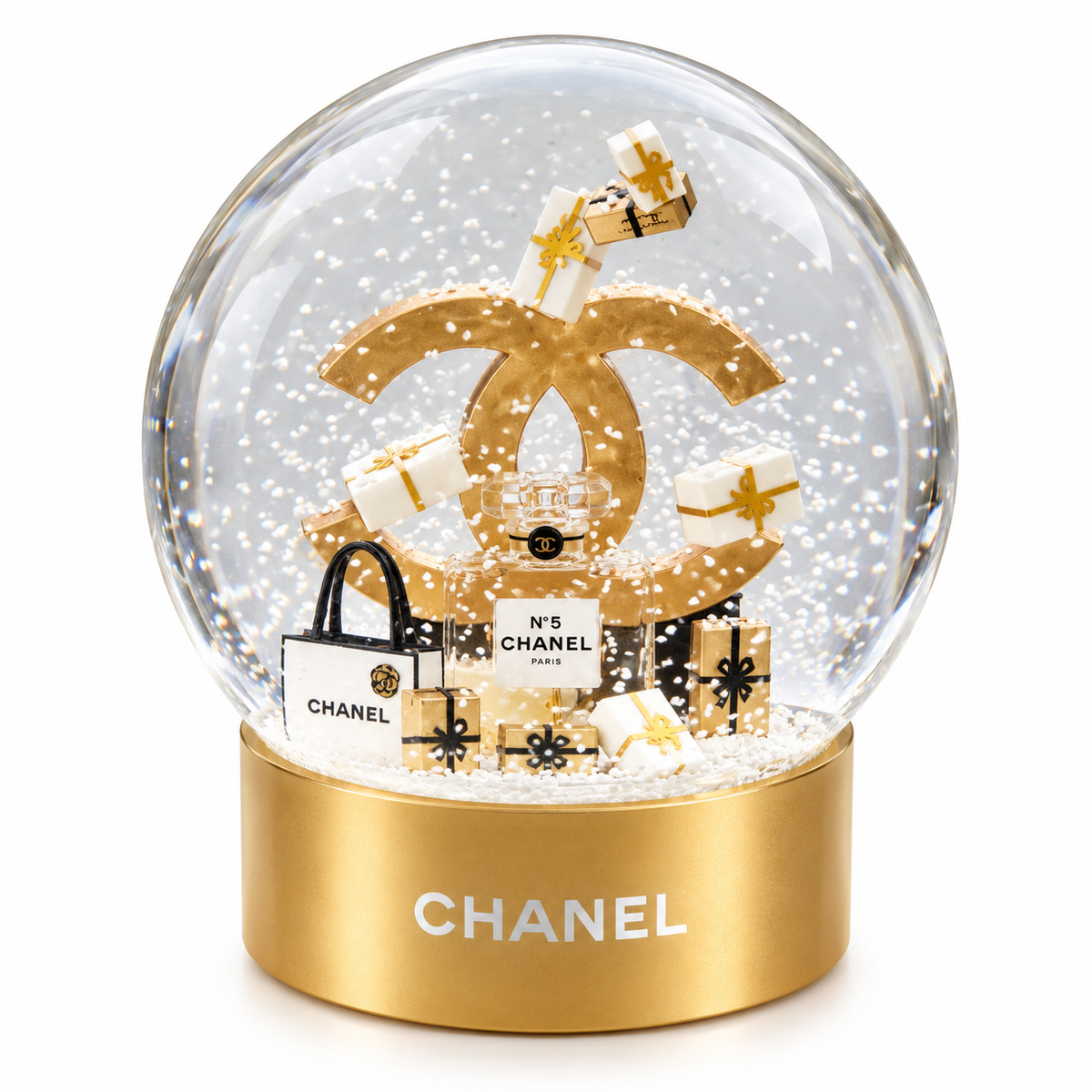 Chanel Luxury Bag N:5 Snow Globe Decorative Gift