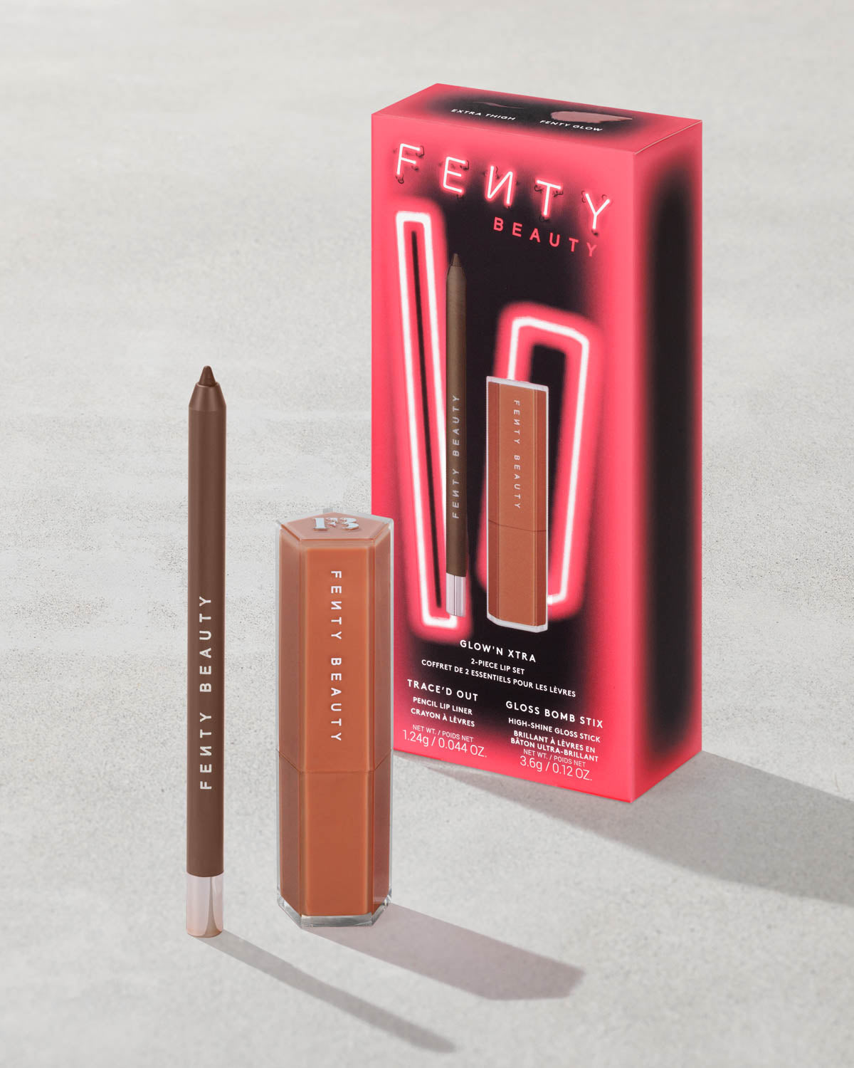 Glow'n Extra 2-Piece Lip SetFENTY BEAUTY LINED + LUMINIZED 2 PIECES LIP KIT  (TRACED OUT -GLOSS BOMB STIX)