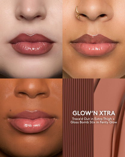 Glow'n Extra 2-Piece Lip SetFENTY BEAUTY LINED + LUMINIZED 2 PIECES LIP KIT  (TRACED OUT -GLOSS BOMB STIX)
