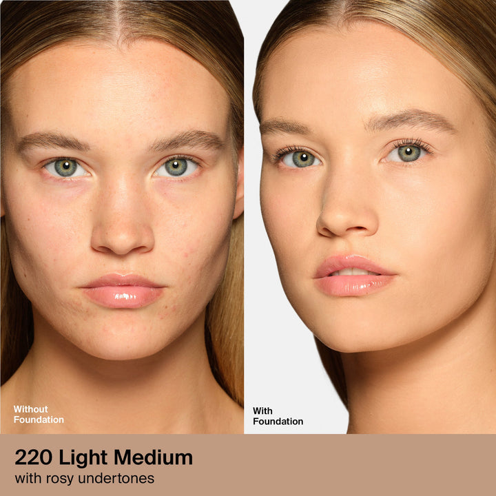 HAUS LABS BY LADY GAGA  TRICLONE SKIN TECH MEDIUM COVERAGE FOUNDATION WITH FERMENTED ARNICA (220 Light Medium Warm)