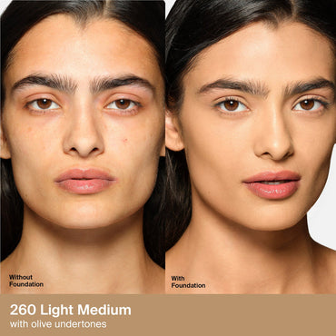 HAUS LABS BY LADY GAGA  TRICLONE SKIN TECH MEDIUM COVERAGE FOUNDATION WITH FERMENTED ARNICA (145 light cool)