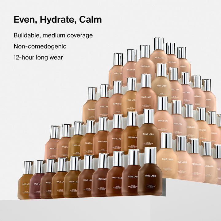 HAUS LABS BY LADY GAGA  TRICLONE SKIN TECH MEDIUM COVERAGE FOUNDATION WITH FERMENTED ARNICA (210 Light Medium Neutral)