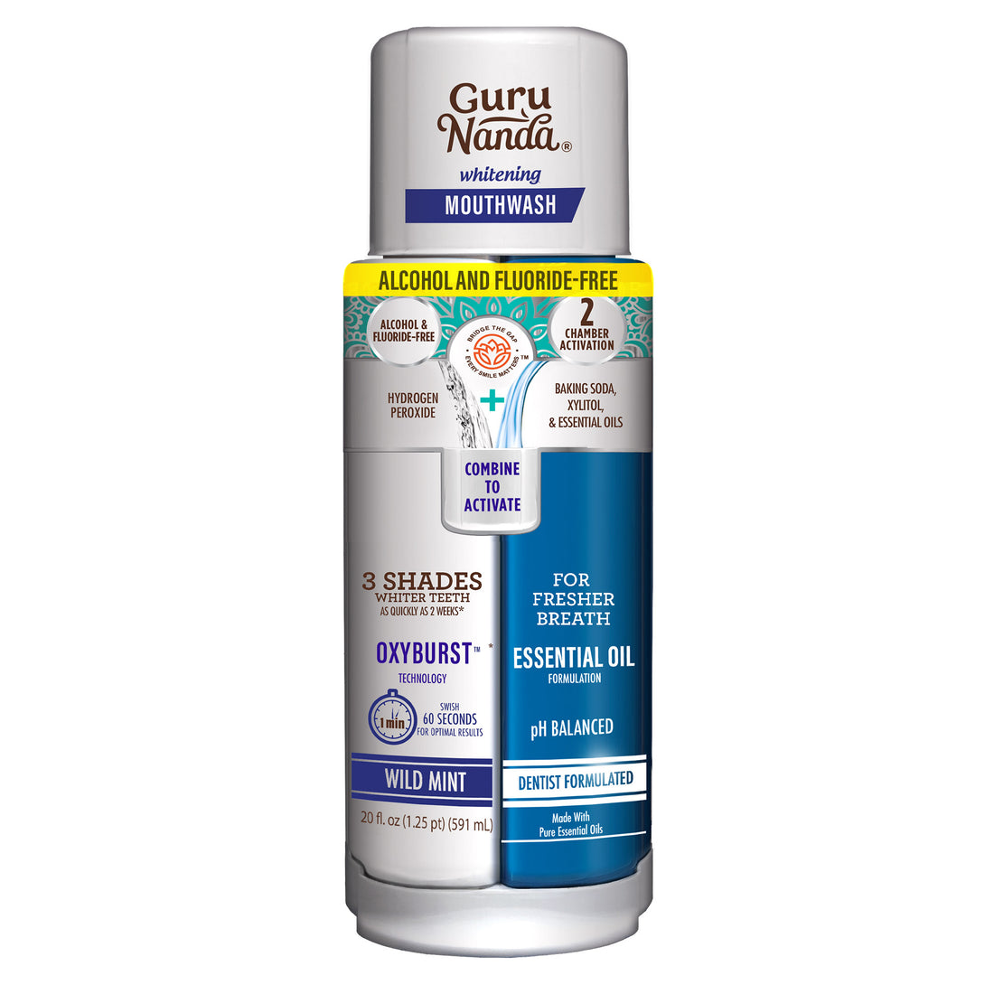 GURU NANDA DUAL BARREL OXYBURST WHITENING MOUTHWASH
