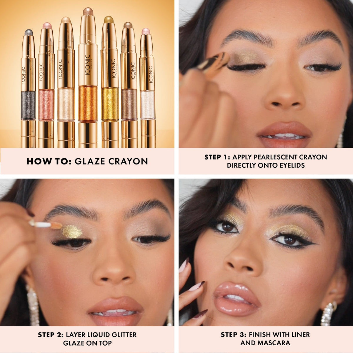 Iconic London  Glaze Dual Ended Eyeshadow Crayon (LAVACOPPER)