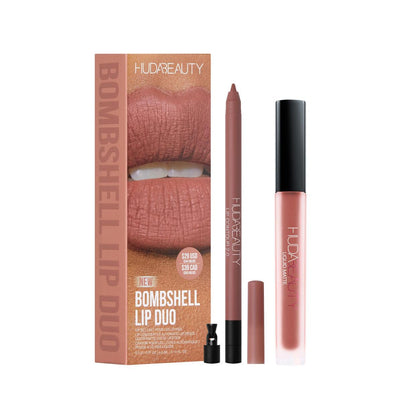 Huda Beauty 90S Brown Lip Liner And Lip Gloss Set