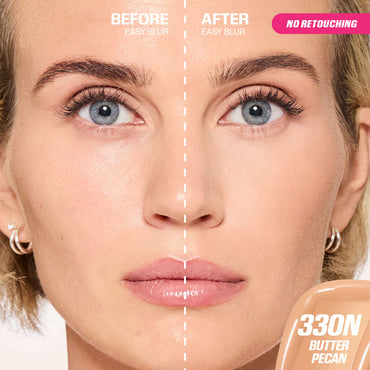 HUDA BEAUTY EASY BLUR NATURAL AIRBRUSH FOUNDATION WITH NIACINAMIDE (330 BUTTER PECAN)