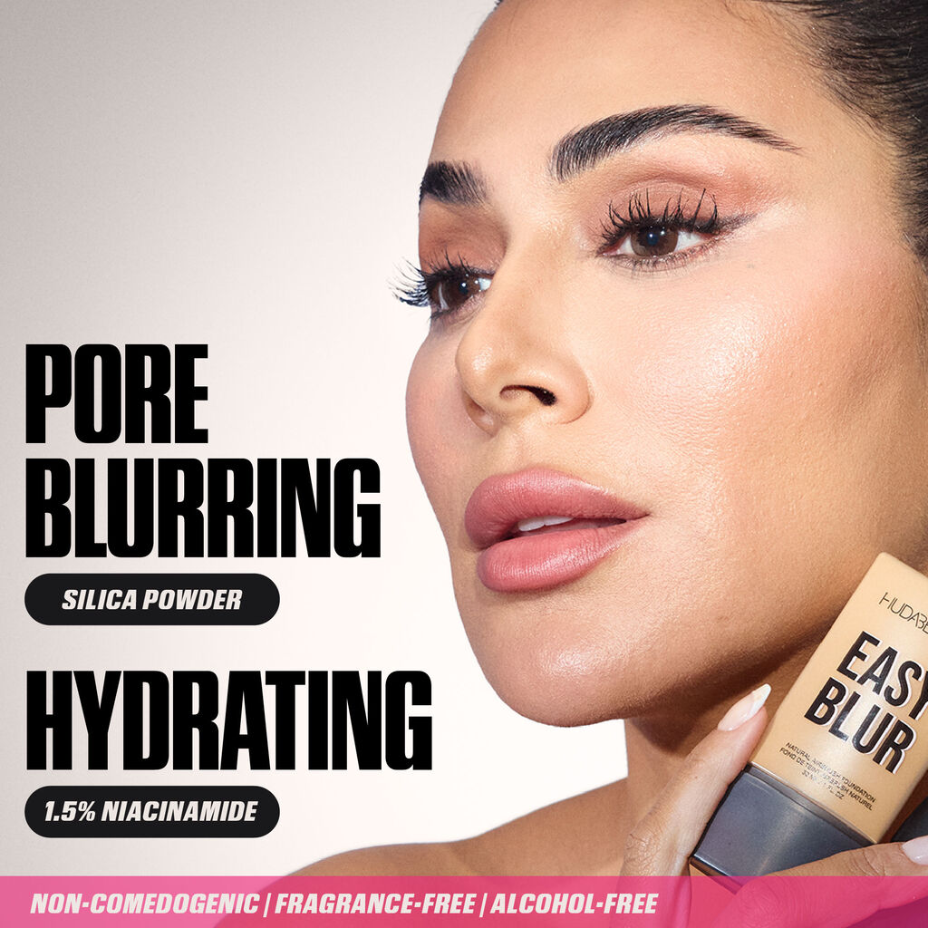 HUDA BEAUTY Easy Blur Natural Airbrush Foundation with Niacinamide (320 TRES LASHES)