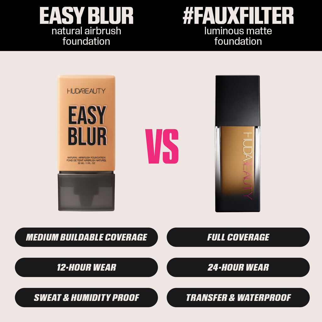 HUDA BEAUTY EASY BLUR NATURAL AIRBRUSH FOUNDATION WITH NIACINAMIDE (140 CASHEW)