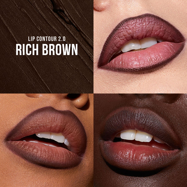 HUDA BEAUTY LIP CONTOUR MINI DUO YUMMY BROWNS (WARM BROWN + RICH BROWN)