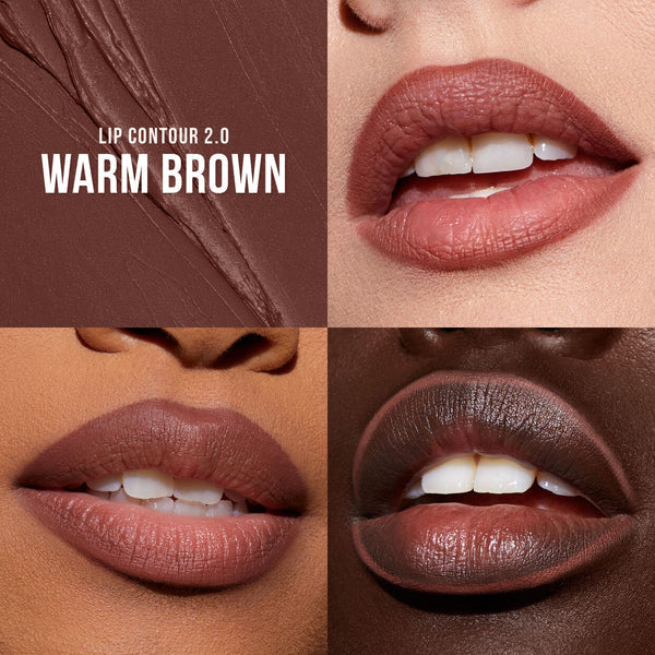 HUDA BEAUTY LIP CONTOUR MINI DUO YUMMY BROWNS (WARM BROWN + RICH BROWN)