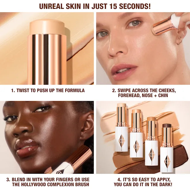 CHARLOTTE TILBURY UNREAL SKIN SHEER GLOW TINT HYDRATING FOUNDATION STICK (8 -MEDIUM)