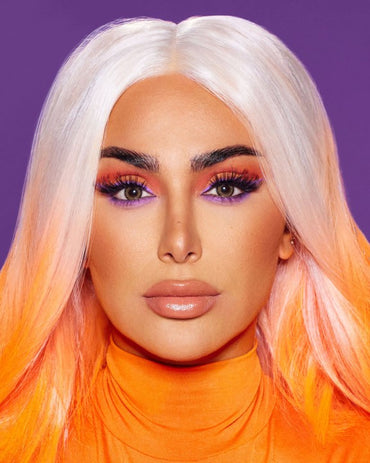 HUDA BEAUTY  COLOR BLOCK EYESHADOW PALETTE (ORANGE&PURPLE)